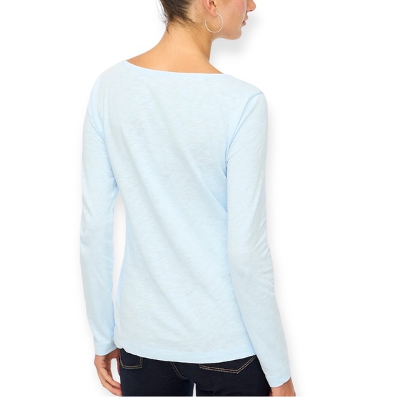 J. CREW Artist Tee Long Sleeve Wide Crew Neck Blue Breeze T-Shirt NWT - Picture 4 of 9
